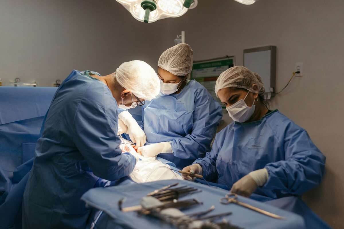 A surgical team at work