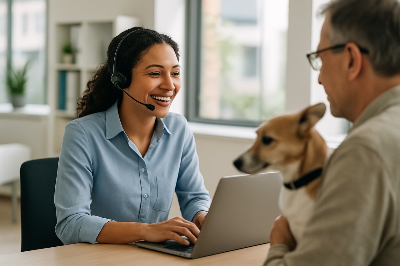 A Pharmsource account manager on the phone